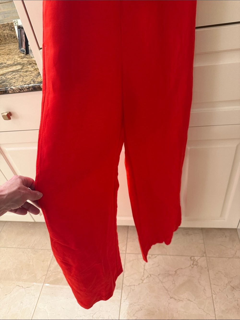 Ann Taylor Red Linen Halter Jumpsuit - Picture 5 of 5